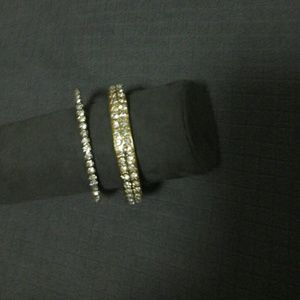 BEBÉ RHINESTONES BANGLES SET OF TWO.